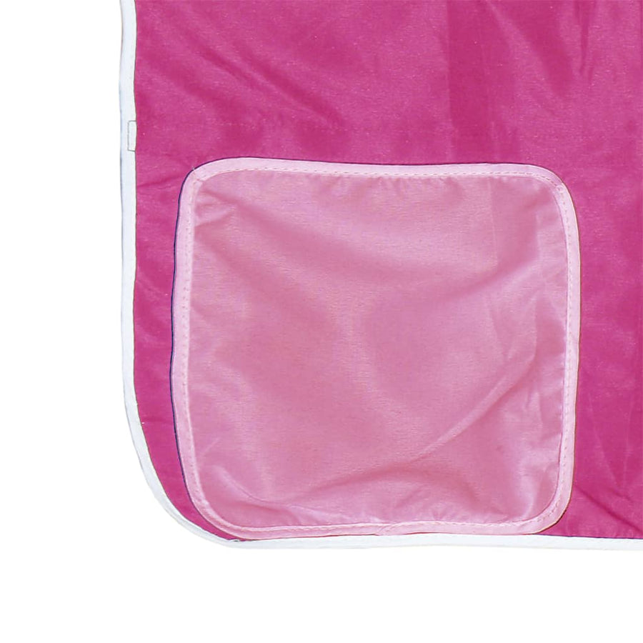 Stapelbed met gordijnen 90x200 cm grenenhout roze