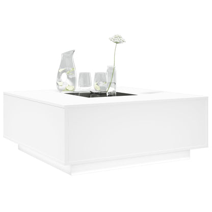 Salontafel met Infinity LED 100x100x40 cm wit