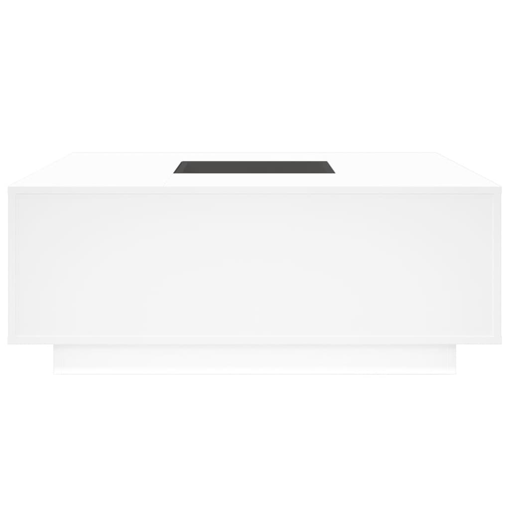 Salontafel met Infinity LED 100x100x40 cm wit