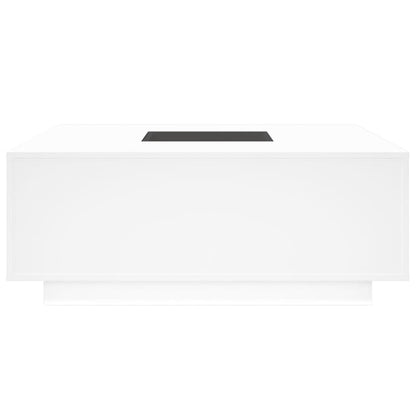 Salontafel met Infinity LED 100x100x40 cm wit