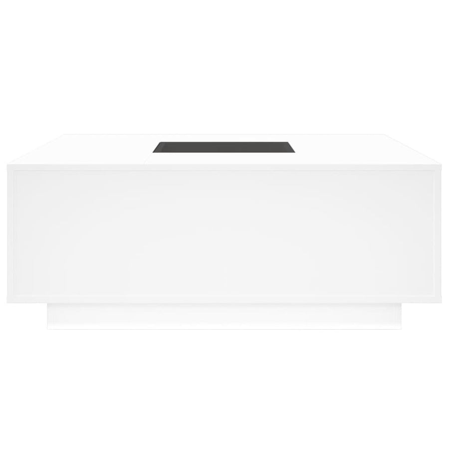 Salontafel met Infinity LED 100x100x40 cm wit