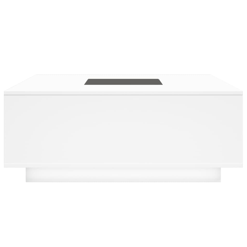 Salontafel met Infinity LED 100x100x40 cm wit