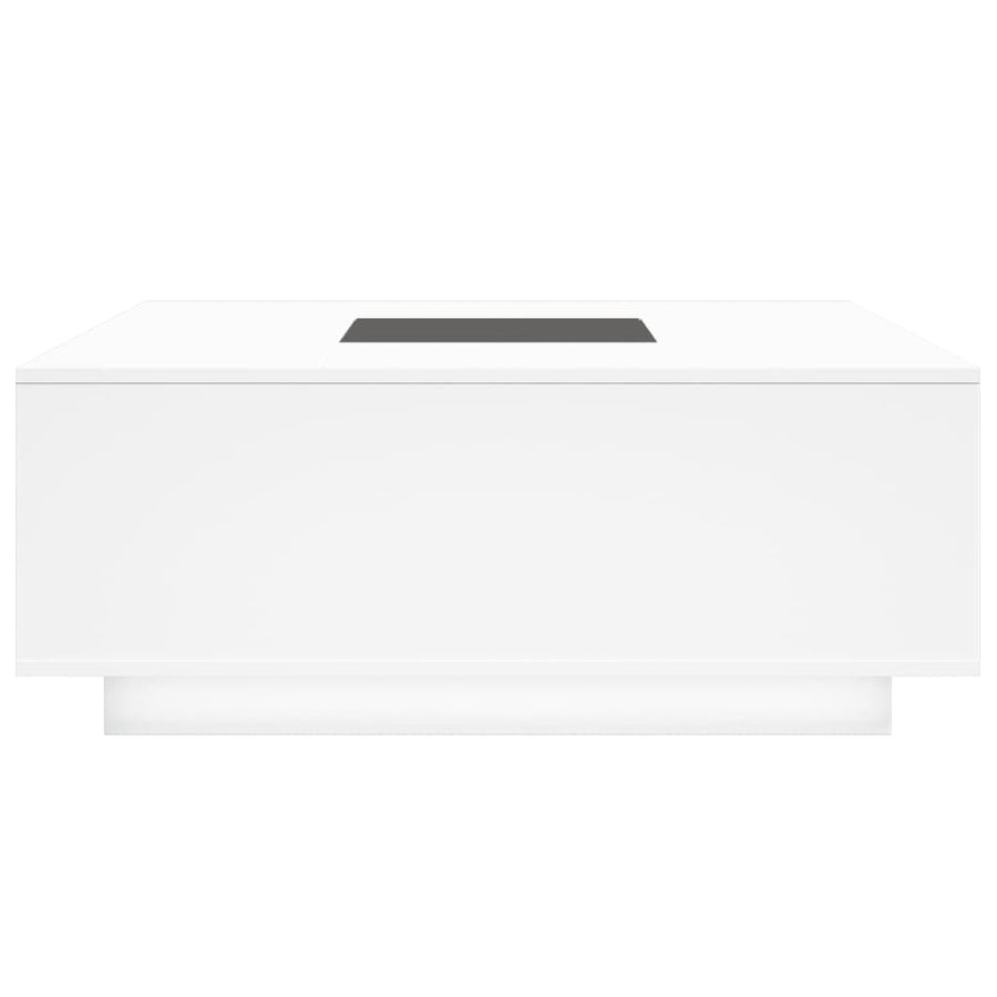 Salontafel met Infinity LED 100x100x40 cm wit