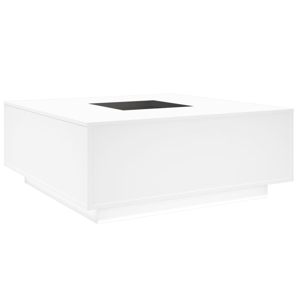 Salontafel met Infinity LED 100x100x40 cm wit