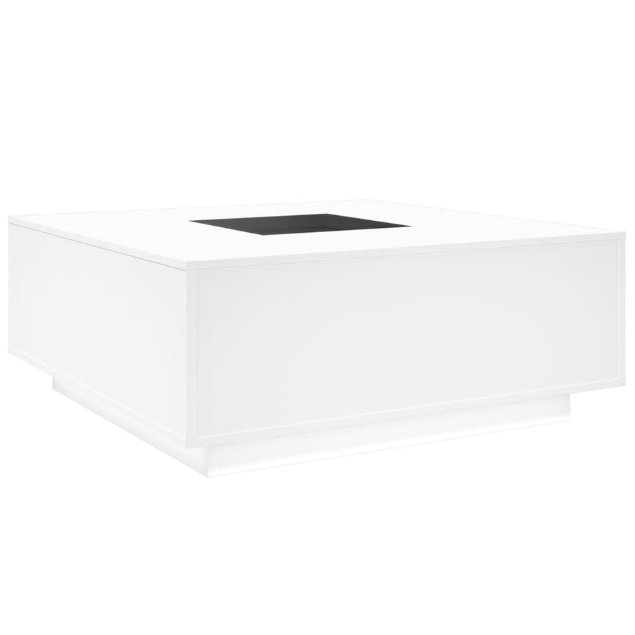 Salontafel met Infinity LED 100x100x40 cm wit