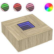 Salontafel met Infinity LED 100x100x40 cm sonoma eikenkleurig
