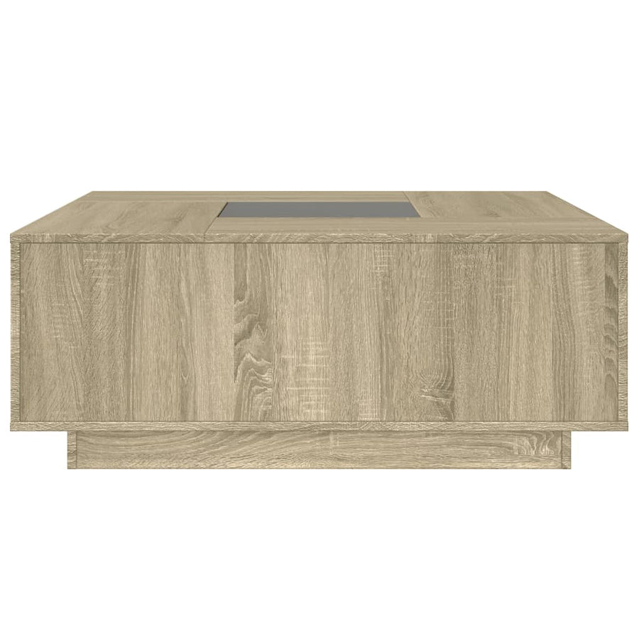 Salontafel met Infinity LED 100x100x40 cm sonoma eikenkleurig