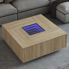 Coffee Table with Infinity LED 100x100x40 cm Sonoma Oak