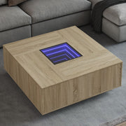 Salontafel 100x100x40 cm sonoma eiken led