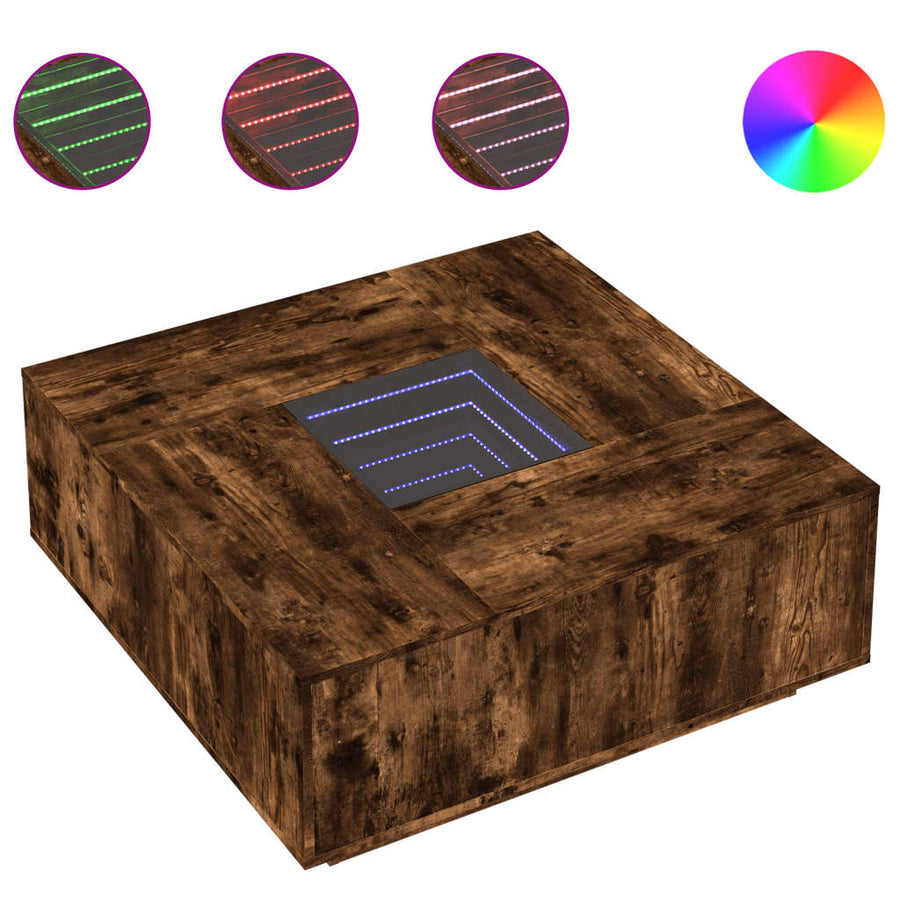 Salontafel Met Infinity Led Kleurig 100 x 100 x 40 cm