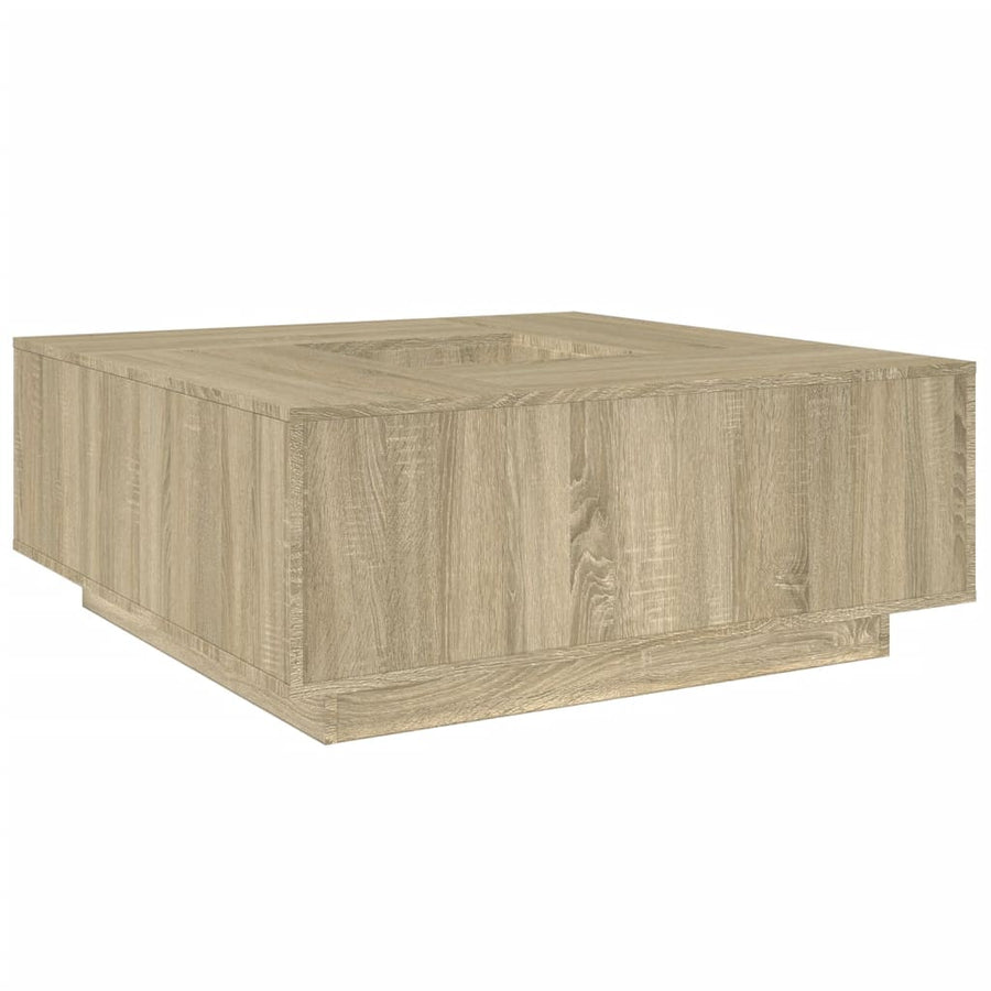 Salontafel 100x100x40 cm bewerkt hout sonoma eikenkleurig