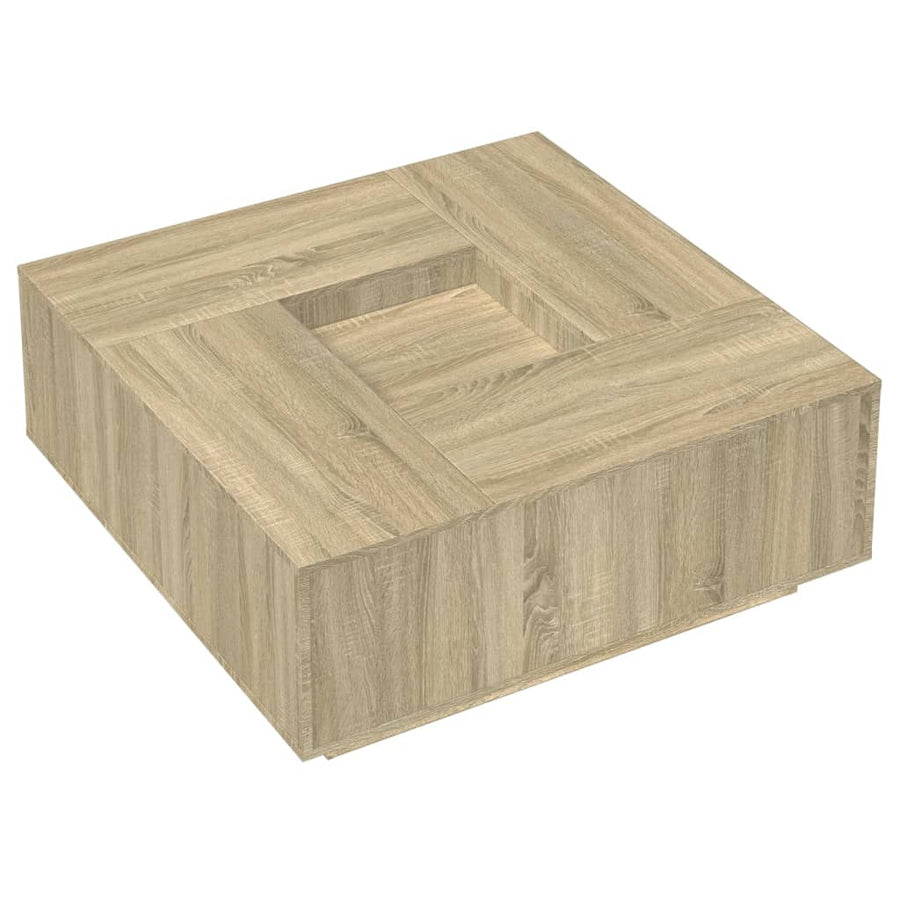 Salontafel 100x100x40 cm bewerkt hout sonoma eikenkleurig