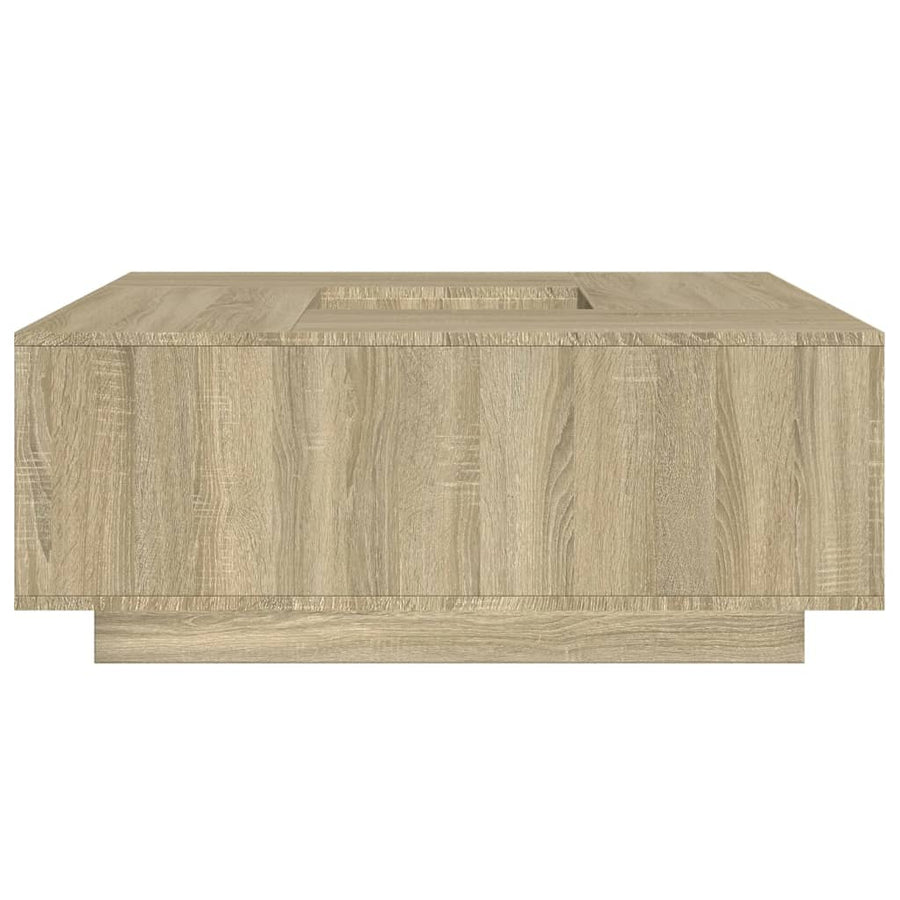 Salontafel 100x100x40 cm bewerkt hout sonoma eikenkleurig