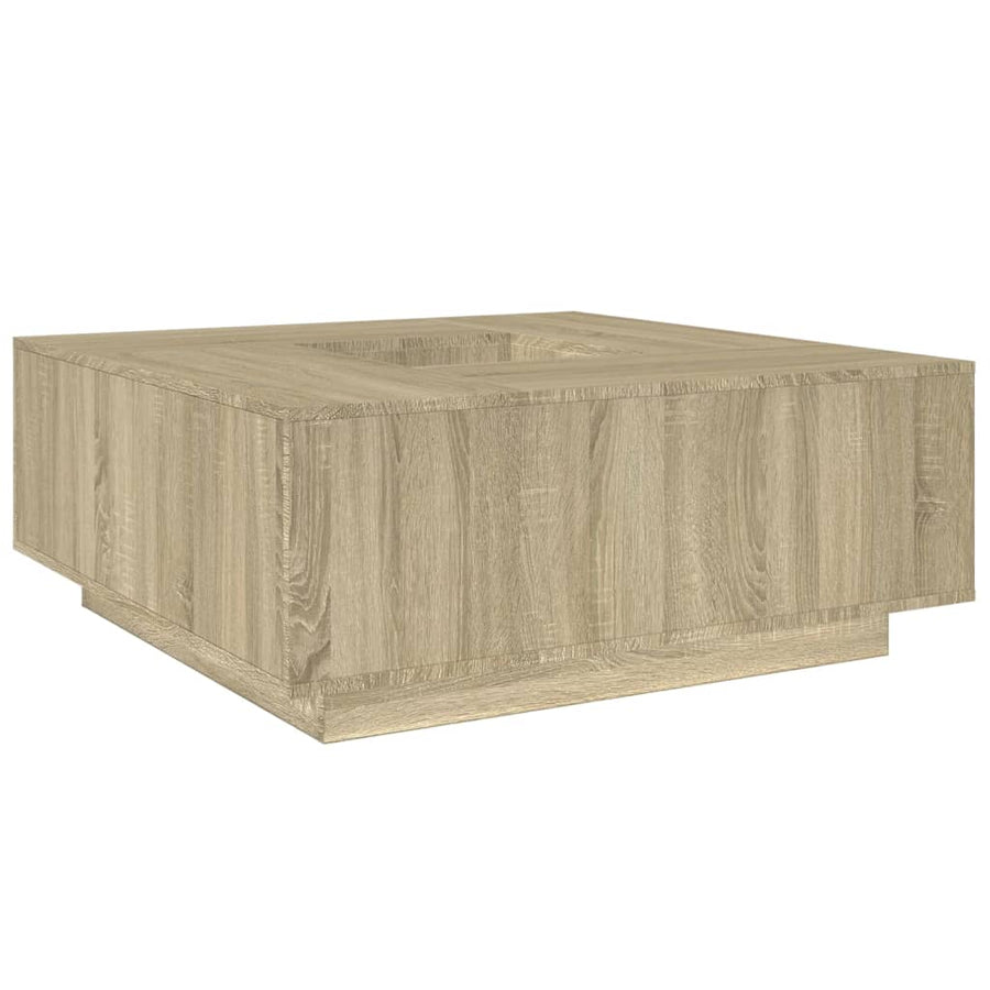 Salontafel 100x100x40 cm bewerkt hout sonoma eikenkleurig
