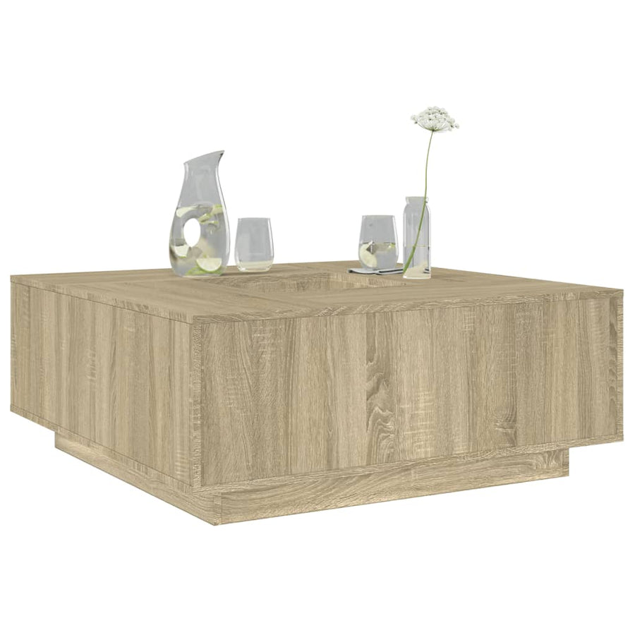 Salontafel 100x100x40 cm bewerkt hout sonoma eikenkleurig