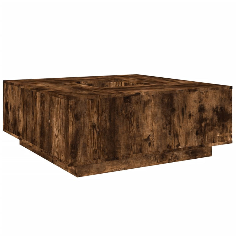Salontafel 100X100X40 Cm Bewerkt Hout Kleurig Gerookt eiken