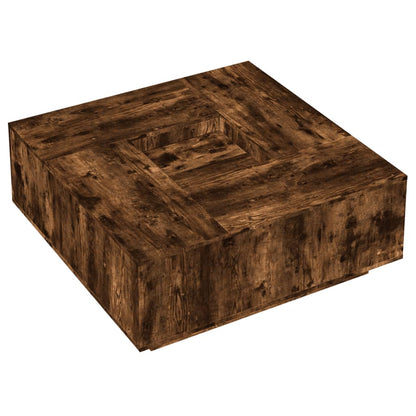 Salontafel 100X100X40 Cm Bewerkt Hout Kleurig Gerookt eiken