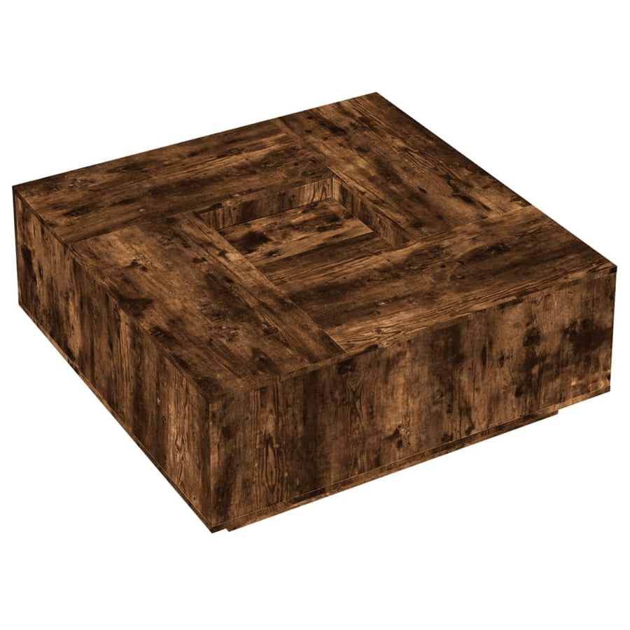 Salontafel 100X100X40 Cm Bewerkt Hout Kleurig Gerookt eiken