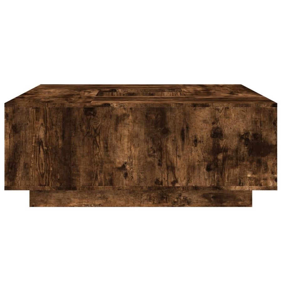 Salontafel 100X100X40 Cm Bewerkt Hout Kleurig Gerookt eiken