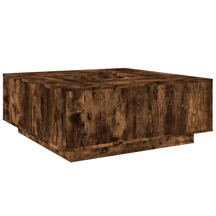 Salontafel 100X100X40 Cm Bewerkt Hout Kleurig Gerookt eiken