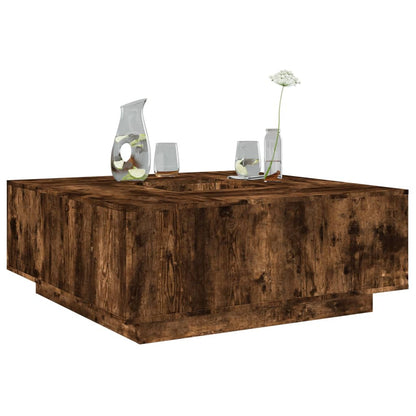 Salontafel 100X100X40 Cm Bewerkt Hout Kleurig Gerookt eiken
