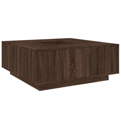Salontafel 100x100x40 cm bewerkt hout bruin eikenkleur