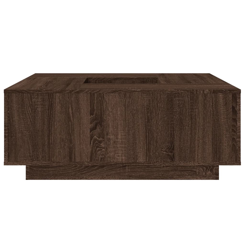 Salontafel 100x100x40 cm bewerkt hout bruin eikenkleur