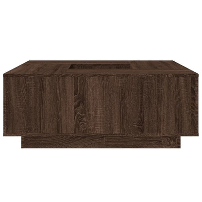 Salontafel 100x100x40 cm bewerkt hout bruin eikenkleur
