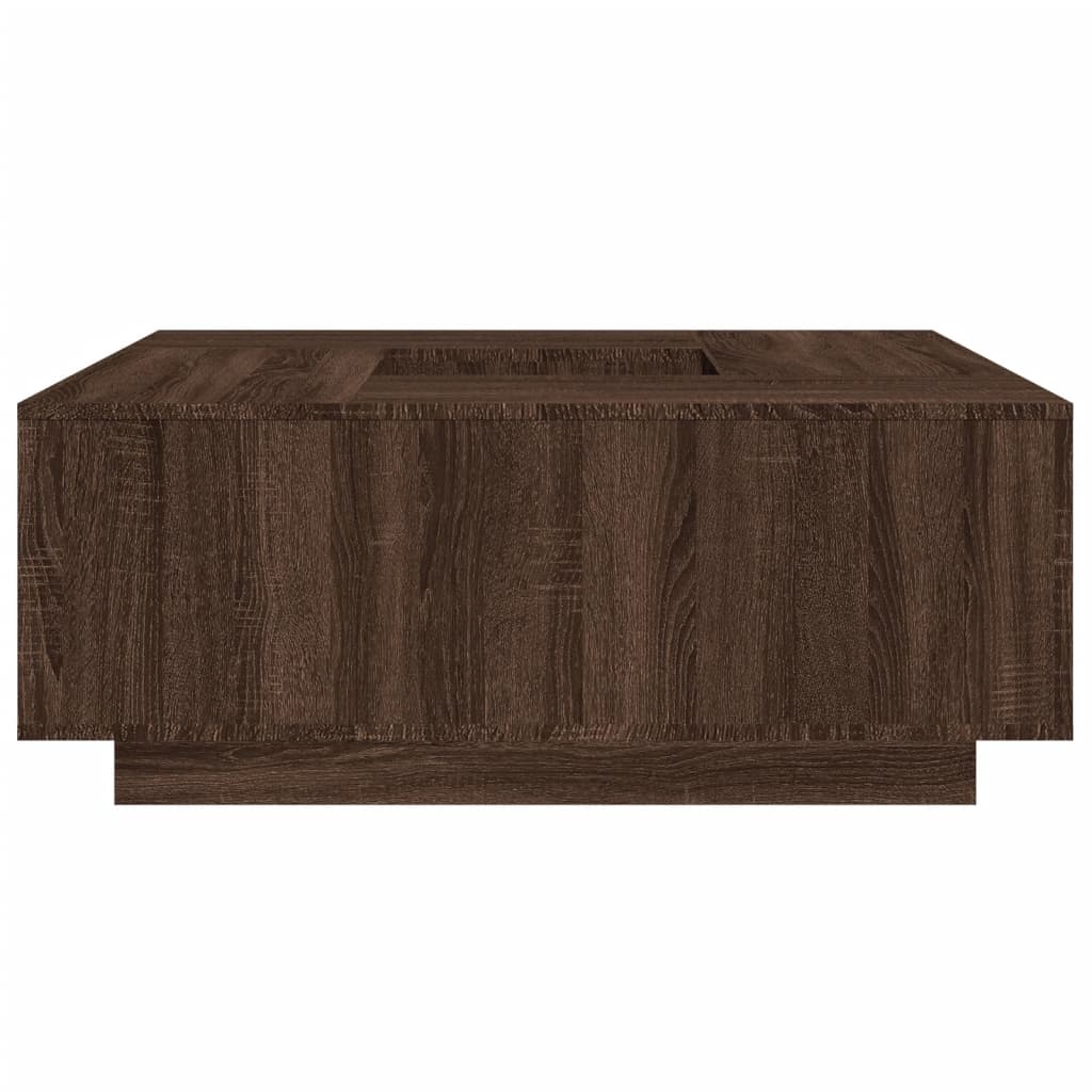 Salontafel 100x100x40 cm bewerkt hout bruin eikenkleur
