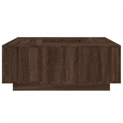 Salontafel 100x100x40 cm bewerkt hout bruin eikenkleur