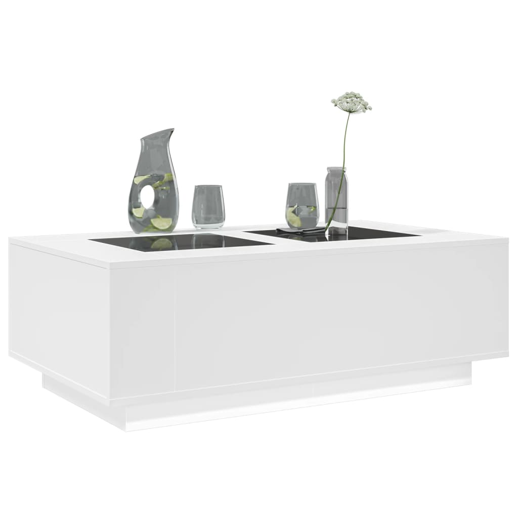 Salontafel met Infinity LED 116x69x40 cm wit