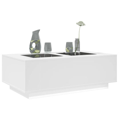 Salontafel met Infinity LED 116x69x40 cm wit