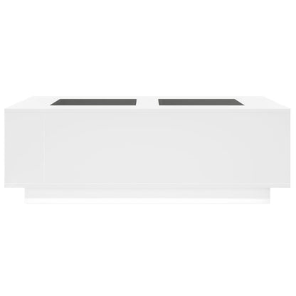 Salontafel met Infinity LED 116x69x40 cm wit
