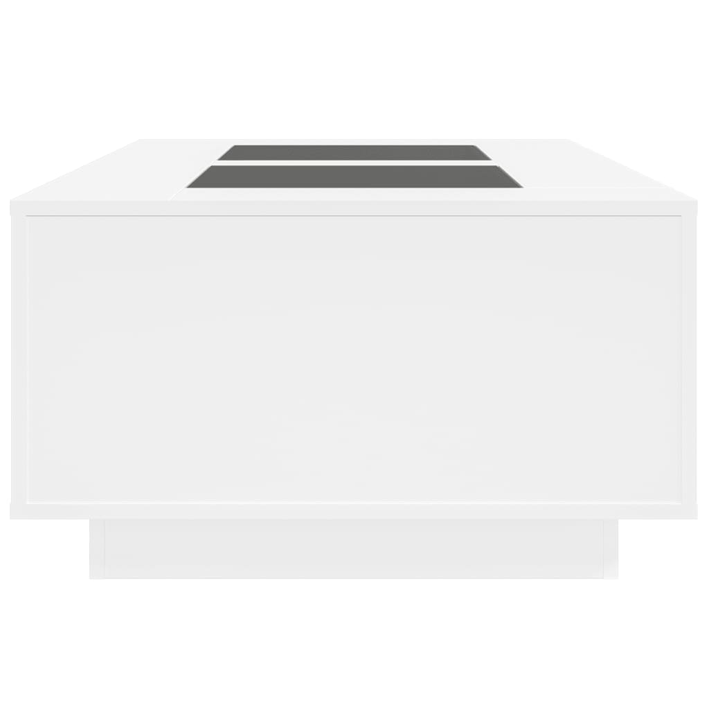 Salontafel met Infinity LED 116x69x40 cm wit
