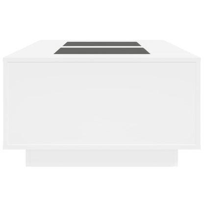 Salontafel met Infinity LED 116x69x40 cm wit