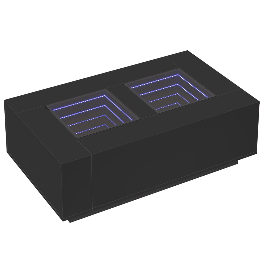 Salontafel met Infinity LED 116x69x40 cm zwart