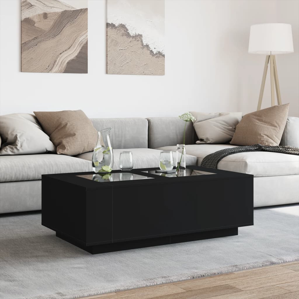 Salontafel met Infinity LED 116x69x40 cm zwart