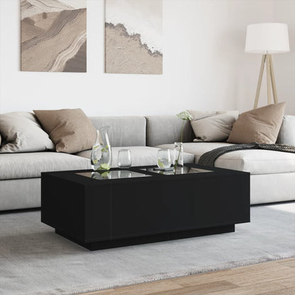 Salontafel met Infinity LED 116x69x40 cm zwart
