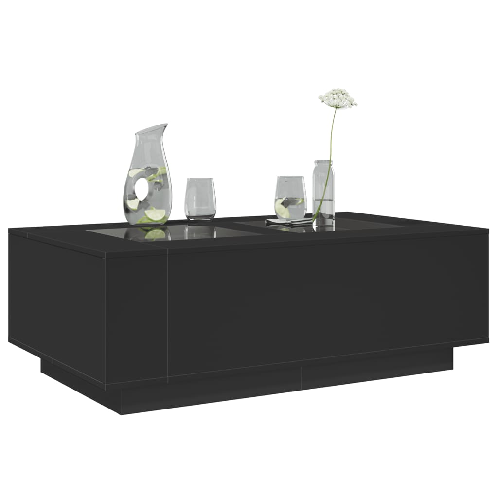 Salontafel met Infinity LED 116x69x40 cm zwart