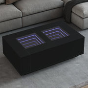 Salontafel 116x69x40 cm zwart met LED