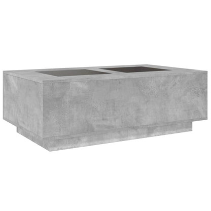 Salontafel met Infinity LED 116x69x40 cm betongrijs