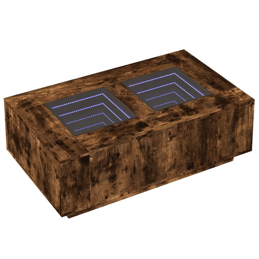Salontafel met Infinity LED 116x69x40 cm gerookt eikenkleurig