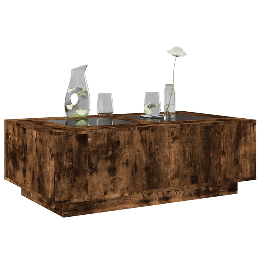 Salontafel met Infinity LED 116x69x40 cm gerookt eikenkleurig