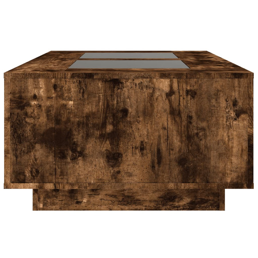 Salontafel met Infinity LED 116x69x40 cm gerookt eikenkleurig