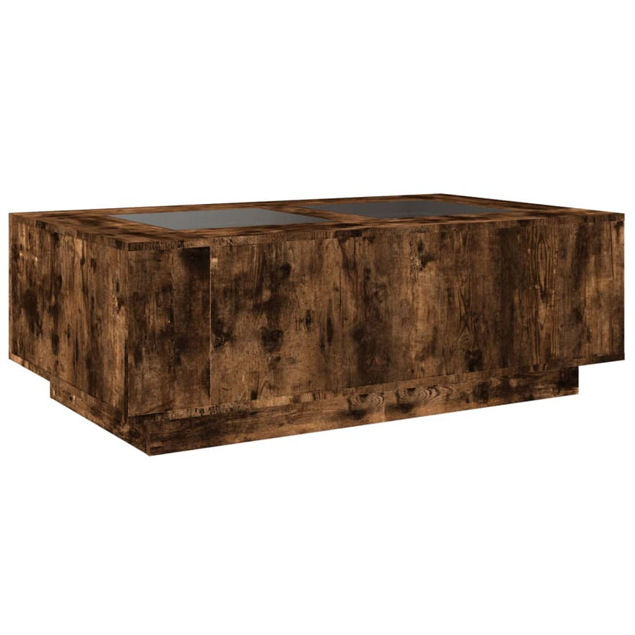 Salontafel met Infinity LED 116x69x40 cm gerookt eikenkleurig