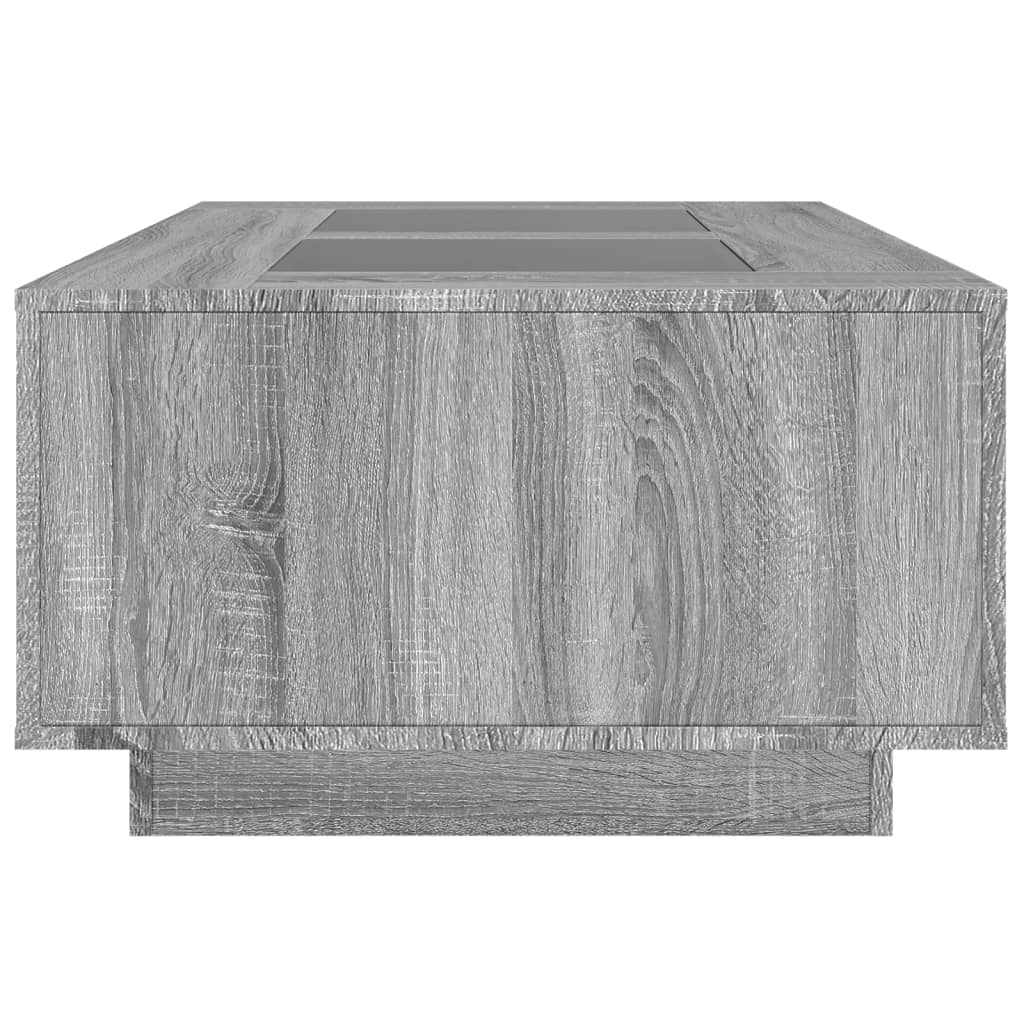 Salontafel met Infinity LED 116x69x40 cm grijs sonoma eiken