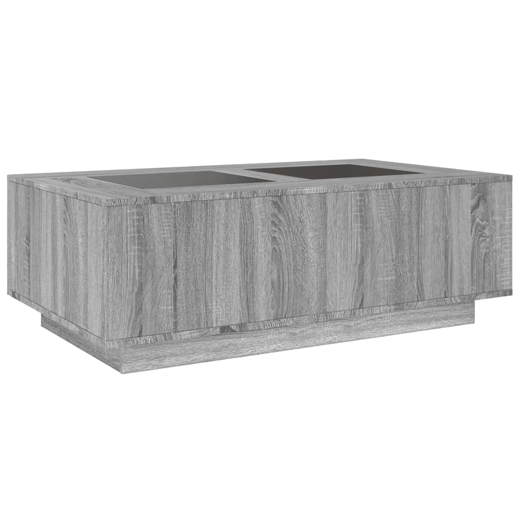 Salontafel met Infinity LED 116x69x40 cm grijs sonoma eiken