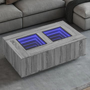 Salontafel 116x69x40 cm grijs sonoma eiken LED