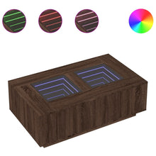 Salontafel met Infinity LED 116x69x40 cm bruin eikenkleurig