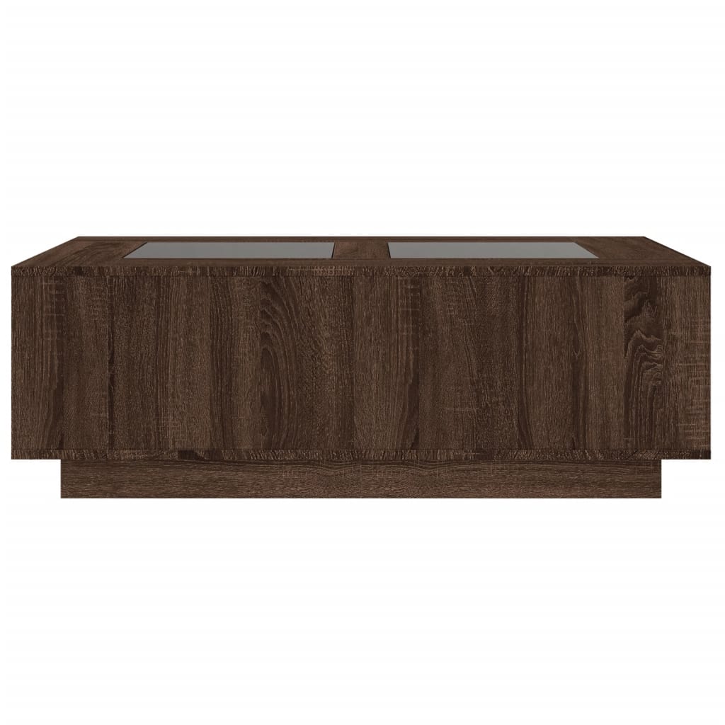 Salontafel met Infinity LED 116x69x40 cm bruin eikenkleurig